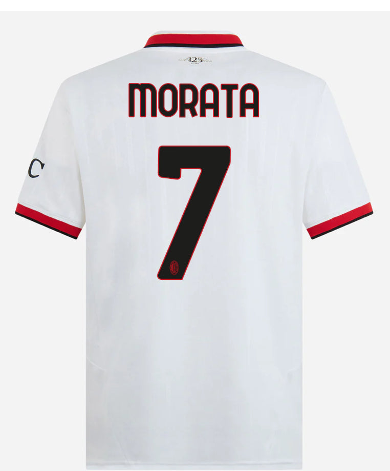 Maglia Calcio Puma AC Milan Away Bianca #7 Morata 2024/2025