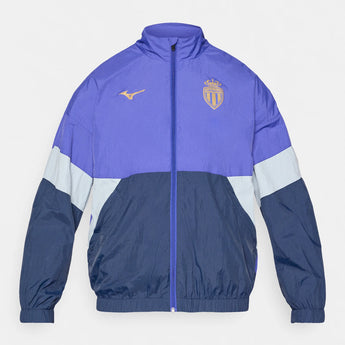 Giacca Pre Partita Calcio Mizuno As Monaco Pre-Match Retro Woven Blu 2025/2026