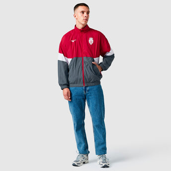 Giacca Pre Partita Calcio Mizuno As Monaco Pre-Match Retro Woven Rossa 2025/2026