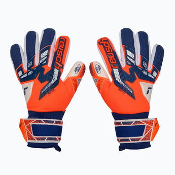 Guanti Portiere Calcio Reusch Attrakt Freegel Gold NC Arancioni e Blu