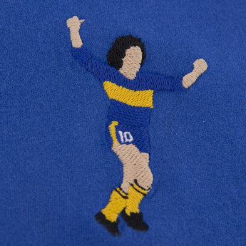 Maglietta Cotone Copa Football X Diego Maradona Boca Embroidery Ricamato