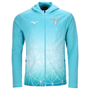 Giacca Pre Partita Calcio Mizuno Lazio Hooded Walk Out Jacket Azure Blue 2025/2026