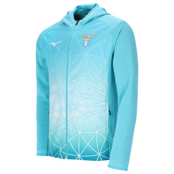 Giacca Pre Partita Calcio Mizuno Lazio Hooded Walk Out Jacket Azure Blue 2025/2026