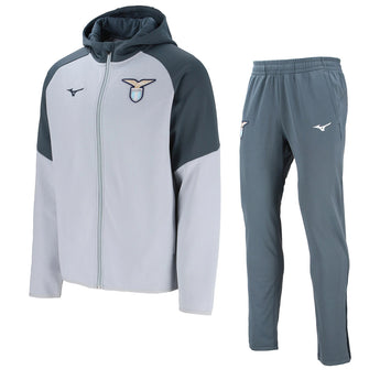 Tuta Completa Mizuno Lazio Tech Hoodie Full Zip + Pantalone Grigio 2025/2026