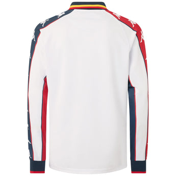 Maglia Gara Calcio Kombat 2024 Kappa Genoa Away Bianca Manica Lunga