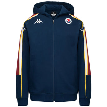 Felpa Calcio Full Zip con Cappuccio Kappa Reloady Genoa 25/26 Blu Gallinaccio